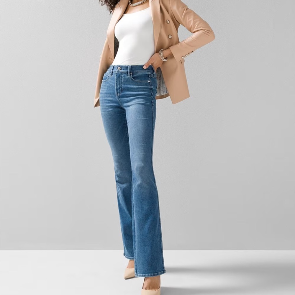 WHBM High-Rise Everyday Soft Denim Skinny Flare Jeans Color Hawthorn Vintage - Picture 12 of 12